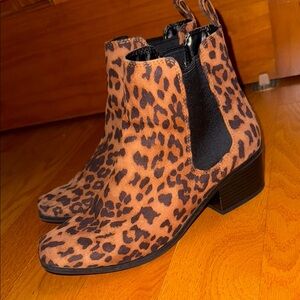 Cheetah heel booties
